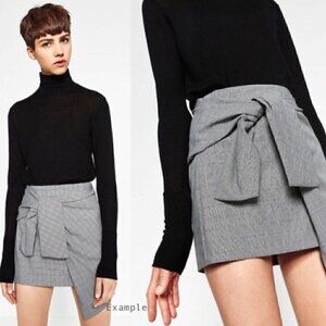 Zara plaid tie front skirt summer 2025